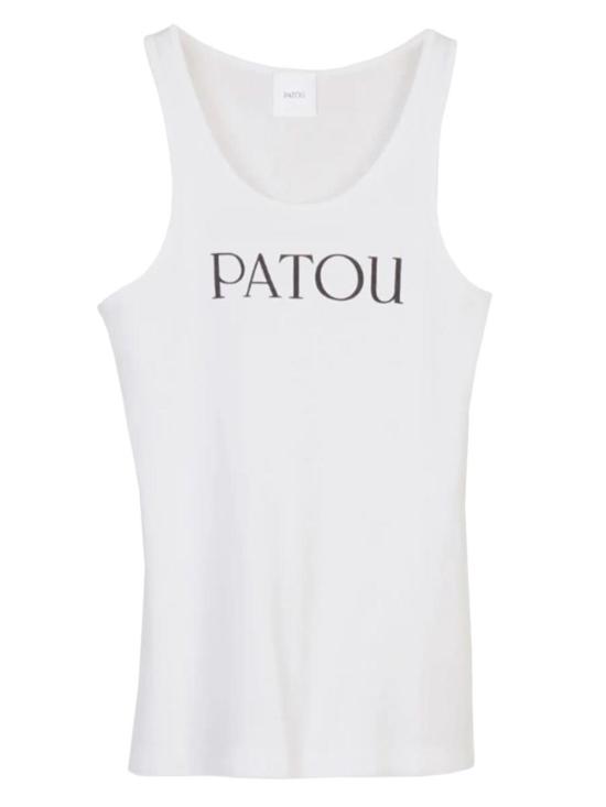  파투 민소매 티셔츠 로고 프린트 탱크탑 화이트