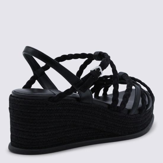  지미추 샌들 가죽 에스파드리유 블랙 - JIMMY CHOO