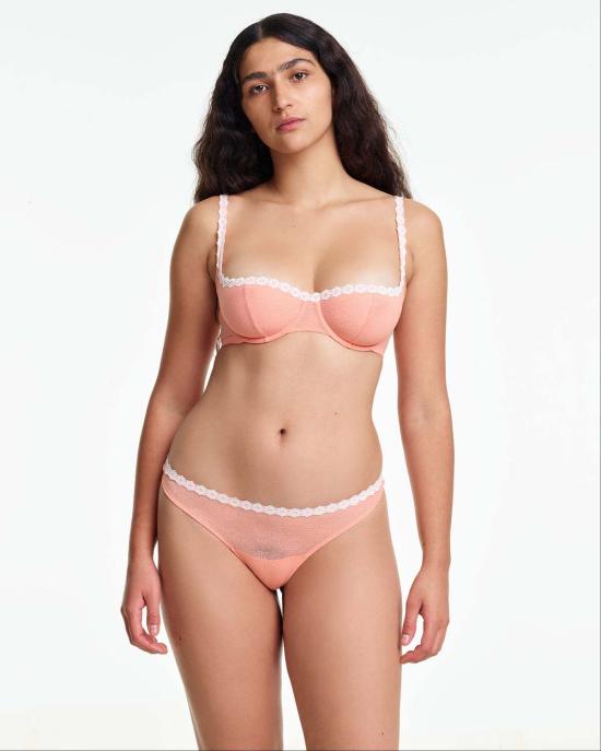  Yasmine Eslami 브라 야스민 에슬라미 타마라 플라워 메시 레이스 발코니  오렌지 블로섬 - OTHER BRANDS