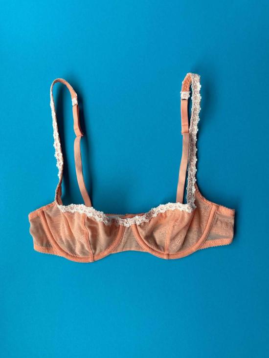  Yasmine Eslami 브라 야스민 에슬라미 타마라 플라워 메시 레이스 발코니  오렌지 블로섬 - OTHER BRANDS