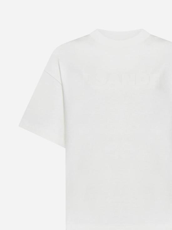  질샌더 반팔 티셔츠 질 샌더 아이보리 로고 티셔츠 - JIL SANDER