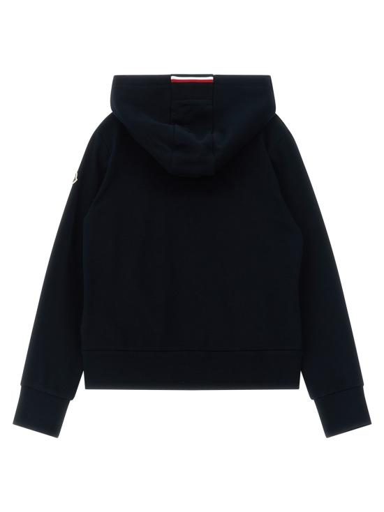  [키즈] 몽클레어 풀오버 키즈 몽클레르 로고 패치 후드티 (블루) - MONCLER