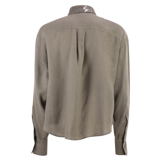 26SS 브루넬로 쿠치넬리 셔츠 MA698RH306 KHAKI - BRUNELLO CUCINELLI