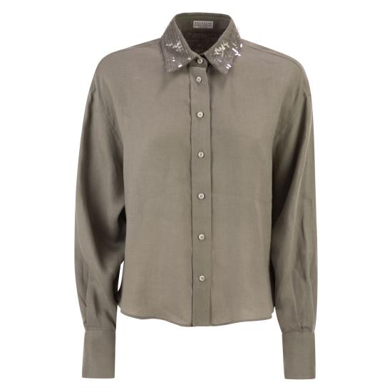 26SS 브루넬로 쿠치넬리 셔츠 MA698RH306 KHAKI