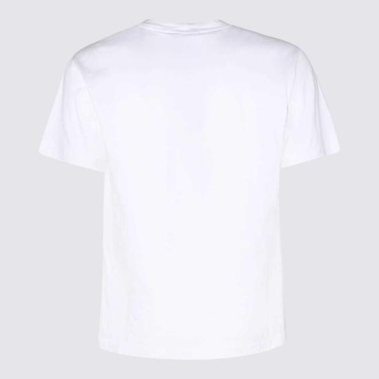  스톤 아일랜드 반팔 티셔츠 코튼 티셔츠 화이트 - STONE ISLAND