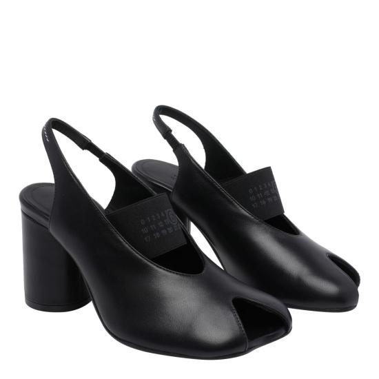  MM6 메종마르지엘라 힐/펌프스 Mm6 메종 마르지엘라 아나토믹 넘버 슬링백 힐 블랙 - MM6 MAISON MARGIELA