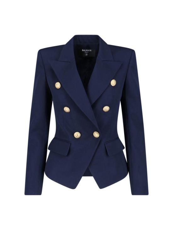  발망 수트 자켓 더블 브레스트 블레이저 블루