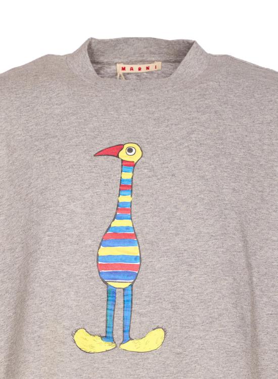  마르니 반팔 티셔츠 티셔츠 그레이 - MARNI