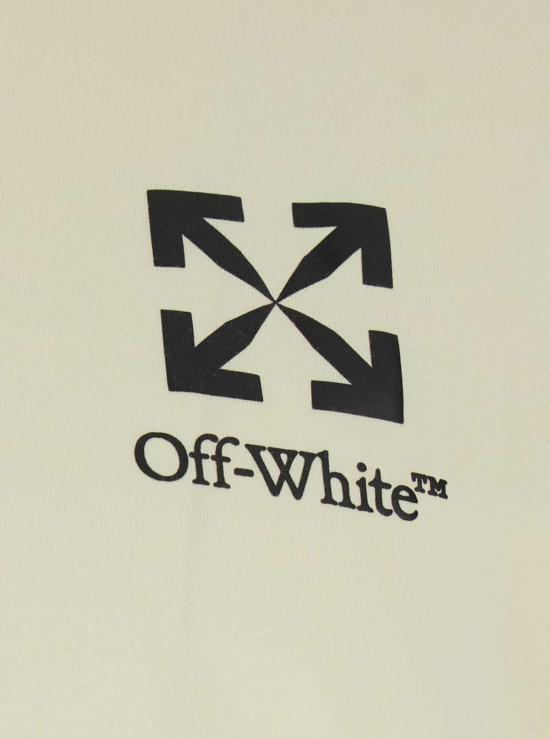  오프화이트 반팔 티셔츠 라이트 옐로우 크루넥 로고 티셔츠 옐로우 - OFF WHITE