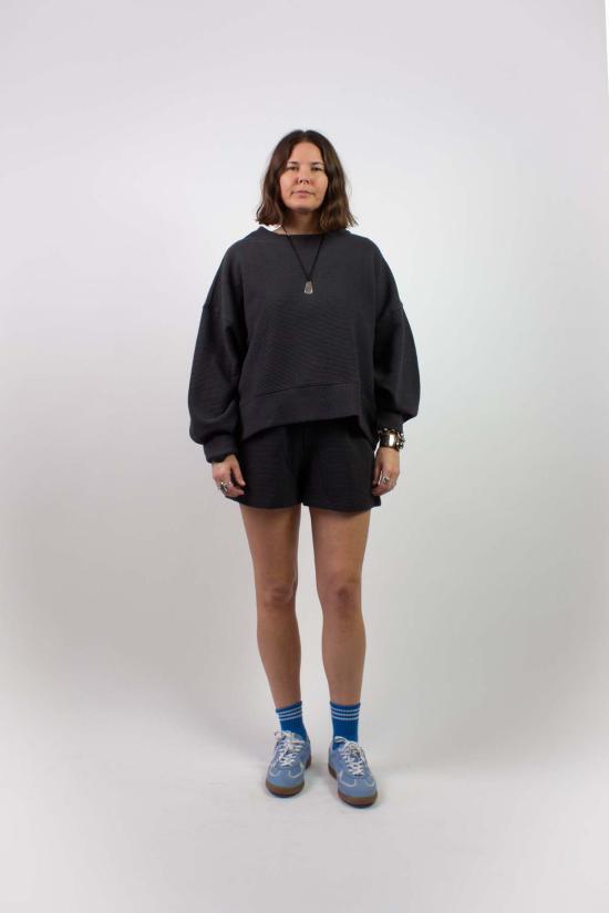  NA NIN 숏팬츠 나닌 클로이 리플드 코튼 반바지, 페이디드 블랙 - OTHER BRANDS