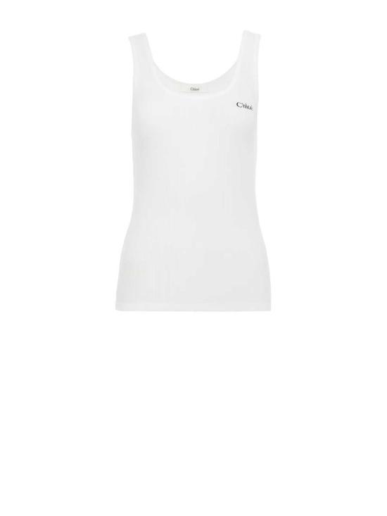  끌로에 민소매 티셔츠 탑 탱크탑 화이트
