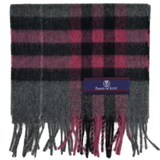  프린스 오브 스코츠 머플러/스카프 헤리티지 체크 무늬 프린지 메리노 울 스카프 - PRINCE OF SCOTS