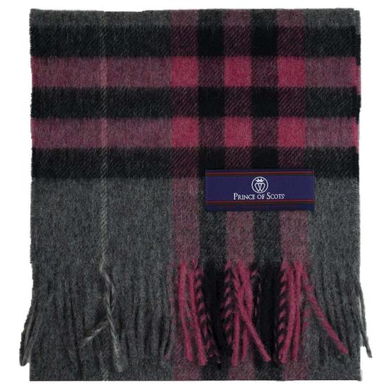  프린스 오브 스코츠 머플러/스카프 헤리티지 체크 무늬 프린지 메리노 울 스카프 - PRINCE OF SCOTS