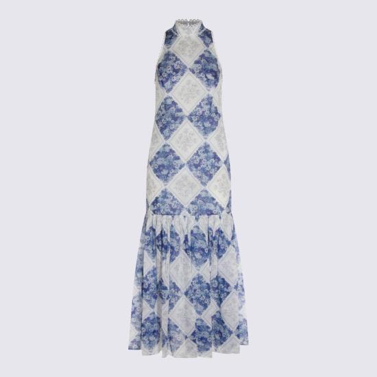  트윈셋 롱 원피스 라이트 블루 앤 화이트 맥시 드레스 라이트 블루/화이트