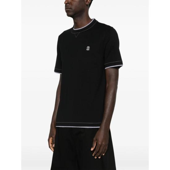  브루넬로 쿠치넬리 반팔 티셔츠 티셔츠 블랙 - BRUNELLO CUCINELLI