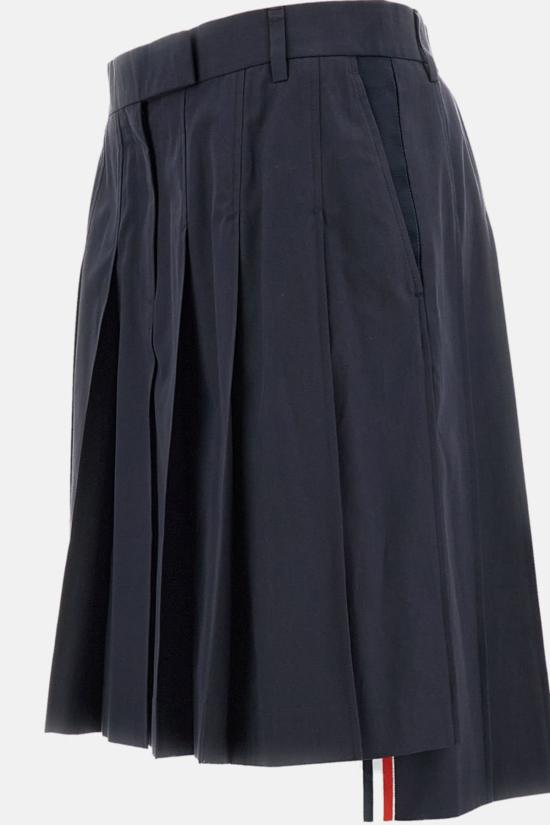  톰브라운 숏 스커트 톰 브라운 코튼 플리츠 스커트 (블루) - THOM BROWNE
