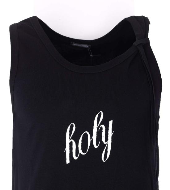  앤 드뮐미스터 민소매 티셔츠 Ann Demeulemeester Seva 스탠다드 프린트 탱크탑 블랙 - ANN DEMEULEMEESTER