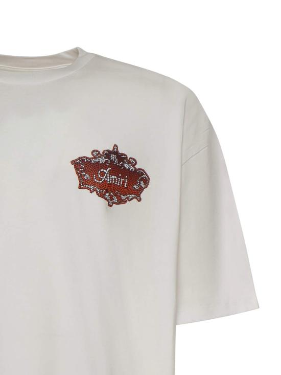  아미리 반팔 티셔츠 샤토 크레스트 코튼 티셔츠 아이보리 - AMIRI