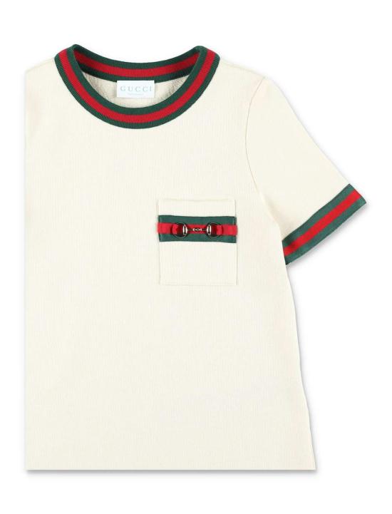  [키즈] 구찌 원피스 키즈 코튼 호스빗 드레스 아이보리 - GUCCI