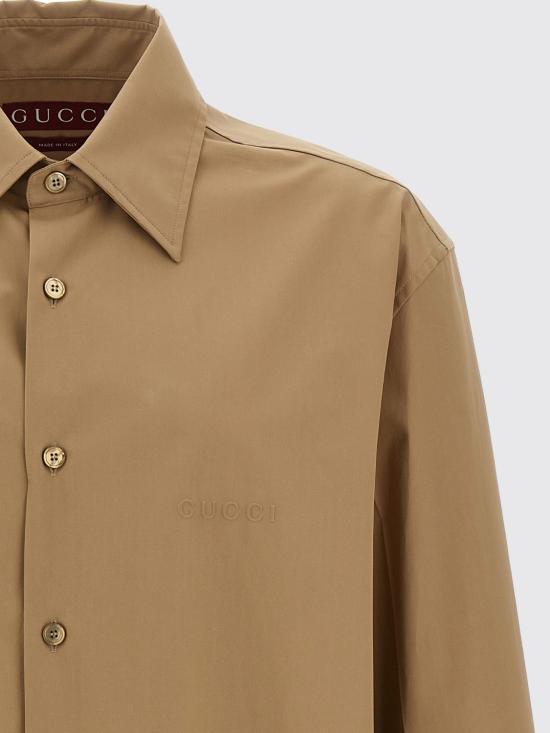 25FW 구찌 클래식 포플린 셔츠 823830Z7AMD 2319 Beige - GUCCI