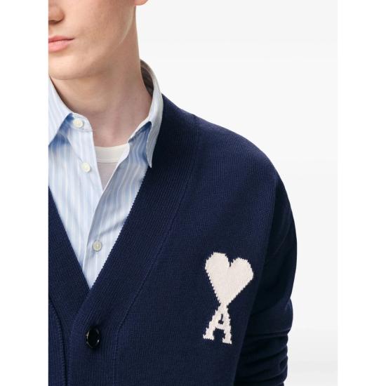 26SS 아미 울 드 하트 가디건 UKC380 KN0156A116 BLUE - AMI