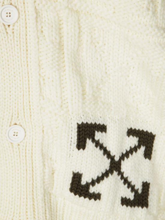 25FW 오프화이트 울 드롭 숄더 가디건 OMHB02FL25KNI001 0B58 Beige - OFF WHITE