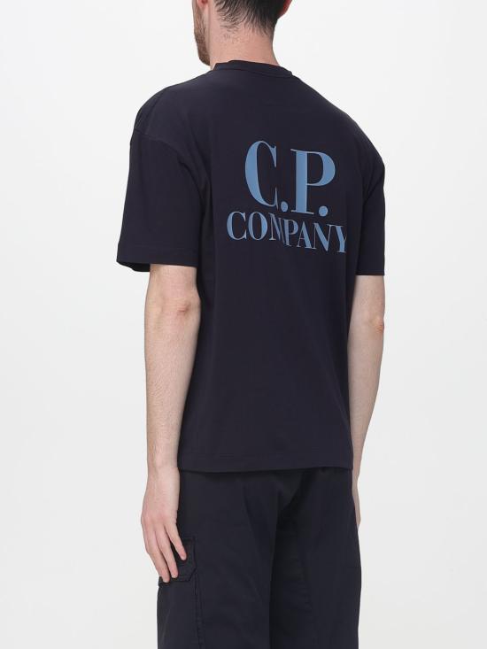 26SS 씨피 컴퍼니 30/1 저지 숏슬리브 로고 티셔츠 20CMTS086A005100W 888 Blue - C.P. COMPANY