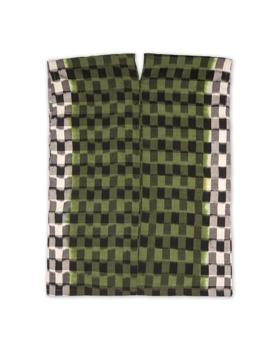  LWN 숏 원피스 Lwn Sello 카프탄 차이브 딥 다이 이캇 체크 - LWN