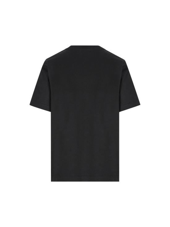  버버리 반팔 티셔츠 체크 패치 크루넥 티셔츠 블랙 - BURBERRY