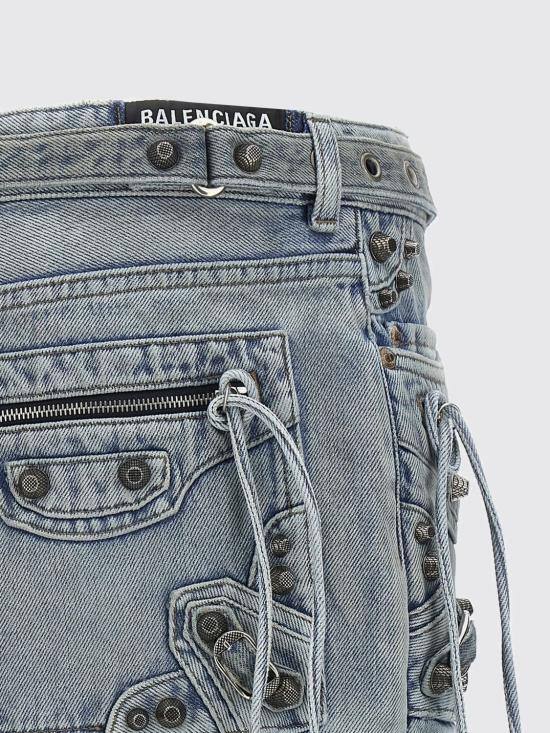 25FW 발렌시아가 카골 미니 스커트 764534TDW14 4016 Blue - BALENCIAGA