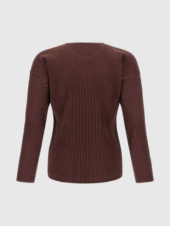 25FW 옴므 플리세 이세이 미야케 컬러 플리츠 긴팔 티셔츠 HP58JK187 48 Brown - HOMME PLISSE' ISSEY MIYAKE