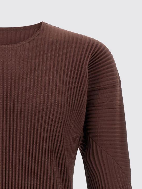 25FW 옴므 플리세 이세이 미야케 컬러 플리츠 긴팔 티셔츠 HP58JK187 48 Brown - HOMME PLISSE' ISSEY MIYAKE