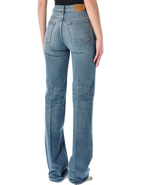 26SS 생로랑 미디 블루 데님 YVES 플레어 진 813267Y11CA 4939 MID BLUE - SAINT LAURENT