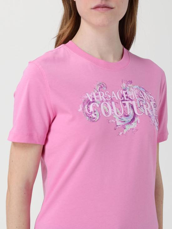 26SS 베르사체 반팔 티셔츠 80HAHE02CJ00E 499 Pink - VERSACE