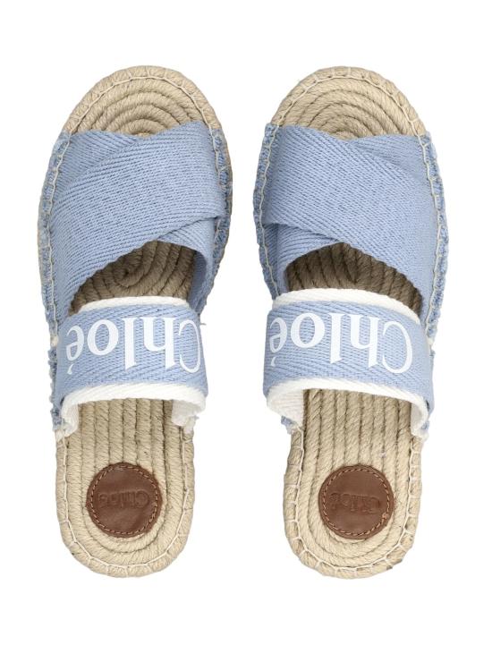  [키즈] 끌로에 플립플랍 키즈 Chloé Espadrille 샌들 데님 블루 - CHLOE