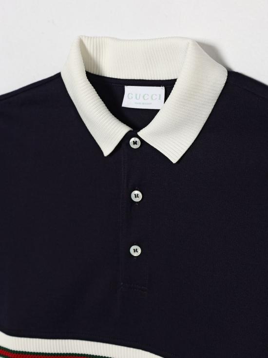 26SS [키즈] 구찌 폴로 셔츠 849659XJHNR 4780 Blue - GUCCI