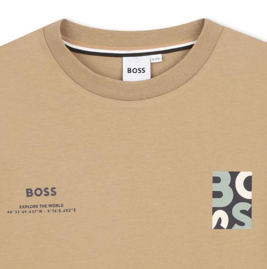 26SS [키즈] 휴고보스 티셔츠 J52974 295 Stone - HUGO BOSS