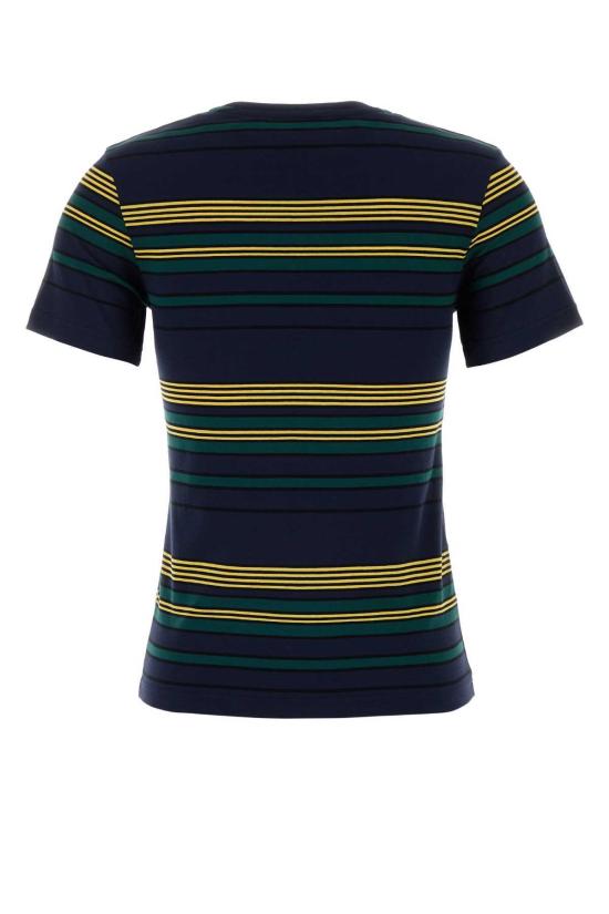  미우미우 반팔 티셔츠 자수 코튼 티셔츠 블루보티글리아 - MIU MIU