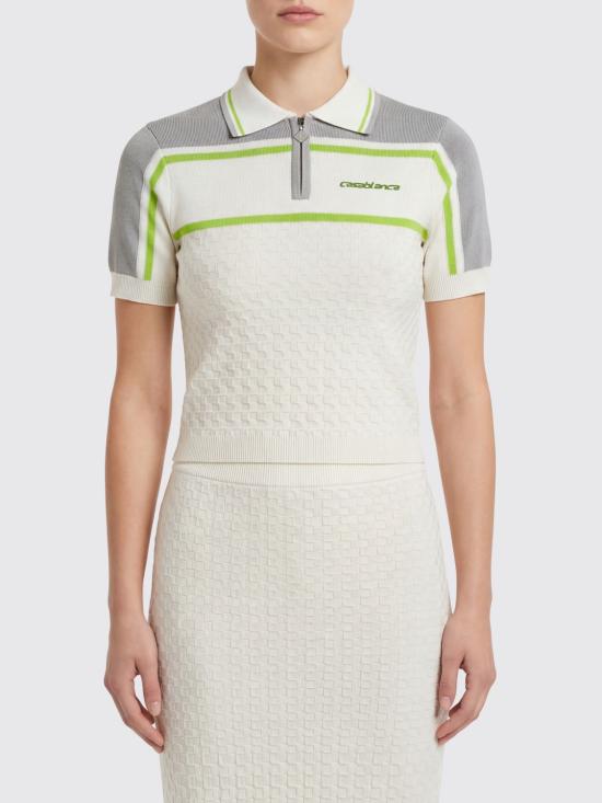 26SS 카사블랑카 폴로 티셔츠 WSP26KW1247 01 White