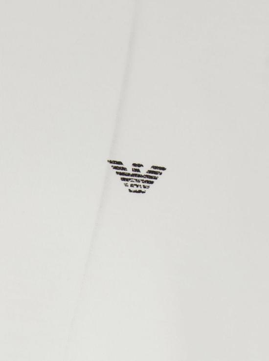  엠포리오 아르마니 반팔 티셔츠 크루넥 티셔츠 (앞면과 뒷면에 로고 있음) 화이트 색상 - EMPORIO ARMANI