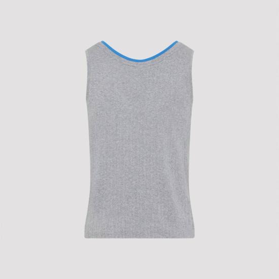  드리스 반 노튼 민소매 티셔츠 Dries Van Noten Heffman Bis 탱크탑 그레이 멜란지 - DRIES VAN NOTEN
