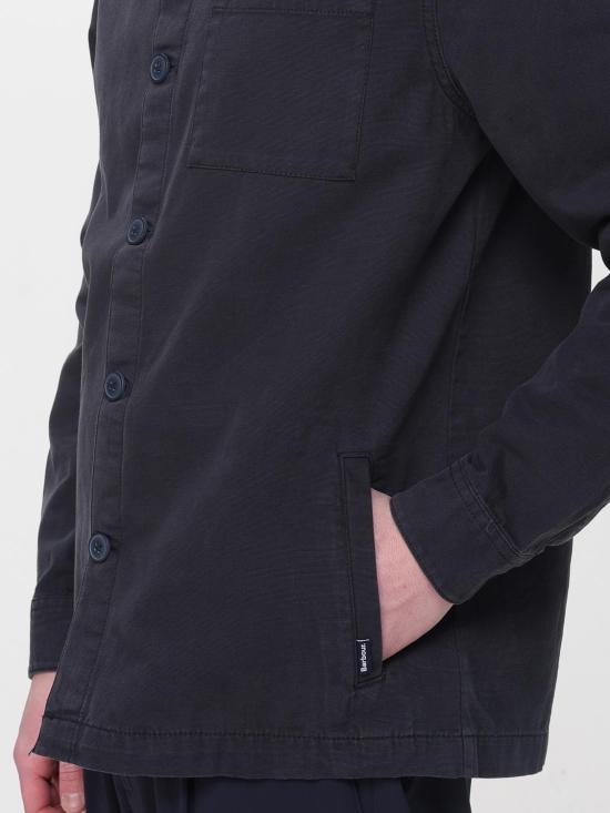 26SS 바버 워시드 코튼 오버셔츠 MOS0281 NY91 Blue - BARBOUR