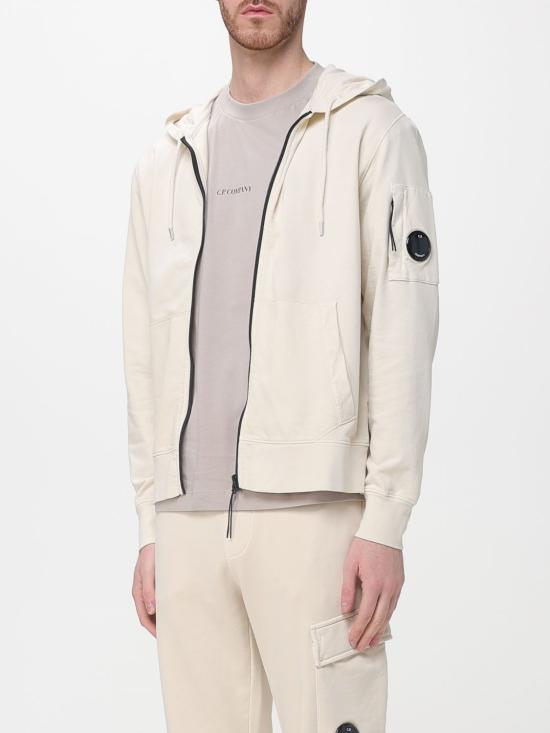 26SS 씨피 컴퍼니 집 후드 렌즈 스웨트셔츠 20CMSS081A002246G 114 Brown - C.P. COMPANY