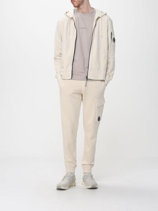 26SS 씨피 컴퍼니 집 후드 렌즈 스웨트셔츠 20CMSS081A002246G 114 Brown - C.P. COMPANY