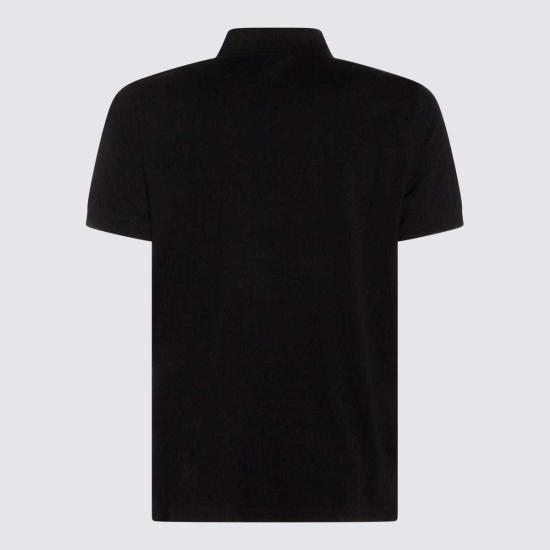  스톤 아일랜드 폴로 티셔츠 코튼 폴로 셔츠 블랙 - STONE ISLAND