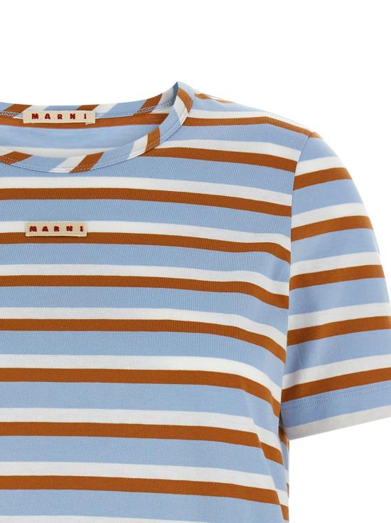  마르니 반팔 티셔츠 로고 패치 티셔츠 멀티컬러 - MARNI