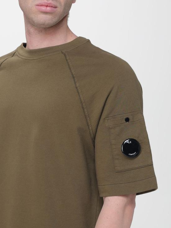 26SS 씨피 컴퍼니 라이트 플리스 숏슬리브 스웨트셔츠 20CMSS034A002246G 683 Green - C.P. COMPANY