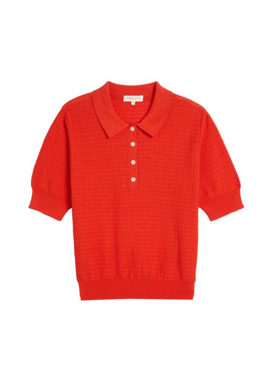  데미리 뉴욕 반팔 티셔츠 데밀리 셀리아 와플 포인트엘 코튼 폴로 탑 - DEMYLEE