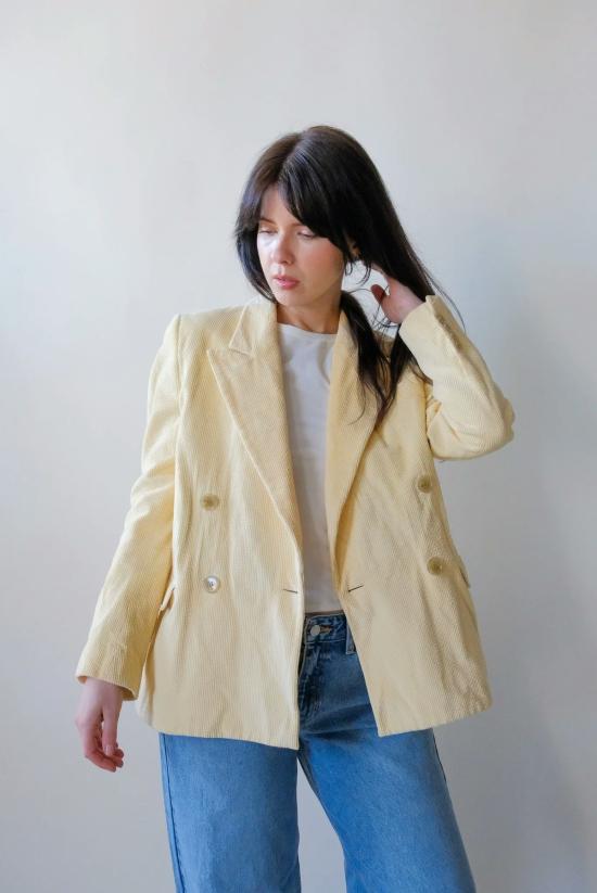  아크네 스튜디오 수트 자켓 코듀로이 블레이저 버터 - ACNE STUDIOS