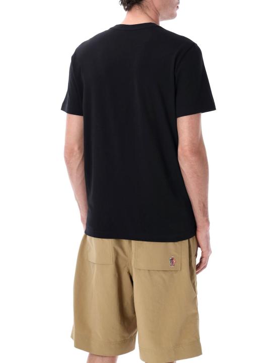  몽클레어 반팔 티셔츠 몽클레르 몽덕 로고 코튼 티셔츠 블랙 - MONCLER